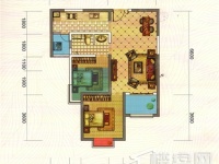 2室1廳1陽臺 中鐵水岸青城A2地塊戶型圖
