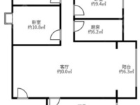 3室2廳1陽臺(tái) 金坤尚城祥和里戶型圖