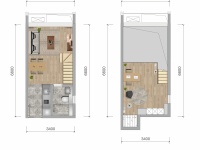 1室1廳 新城吾悅廣場2號地塊公寓戶型圖