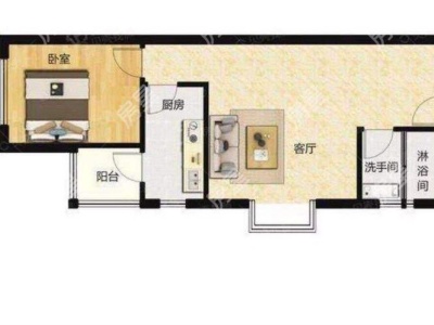 1室2廳1陽(yáng)臺(tái) 朝九晚五