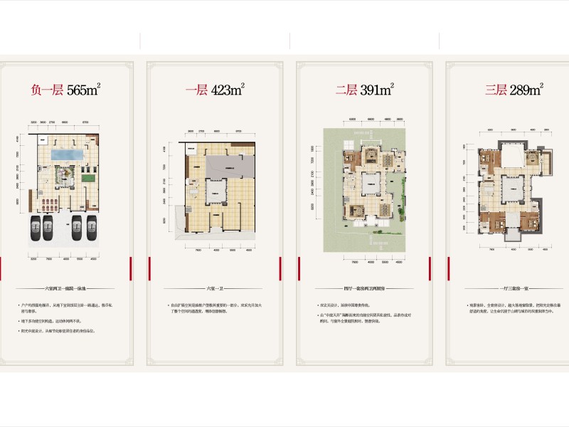 8室3廳4陽臺 華夏御府天璟灣別墅戶型圖