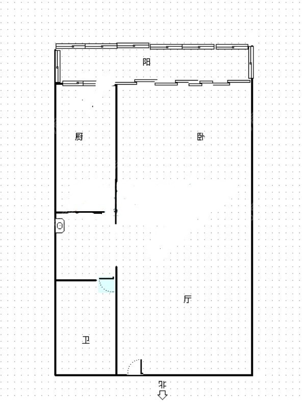 1室1廳1陽(yáng)臺(tái) 益龍萬(wàn)象城戶型圖