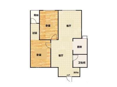 2室1廳1陽(yáng)臺(tái) 溪畔麗景