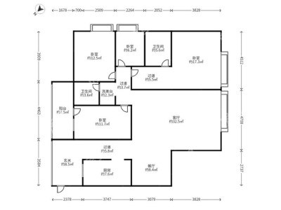 4室2廳2陽臺 金江小區(qū)云苑戶型圖