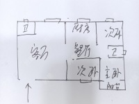 3室2廳1陽(yáng)臺(tái) 金牛小區(qū)戶型圖