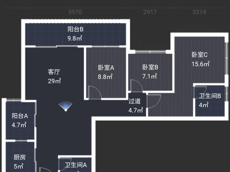 3室2厅2阳台 碧桂园北城映象立春苑户型图