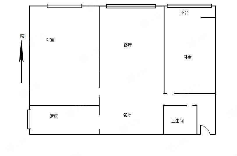 2室2厅 华景苑（公租房）户型图