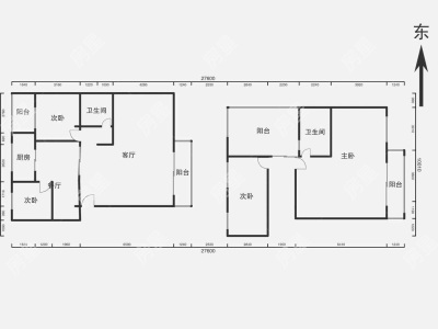 5室2廳3陽(yáng)臺(tái) 西麗園戶型圖