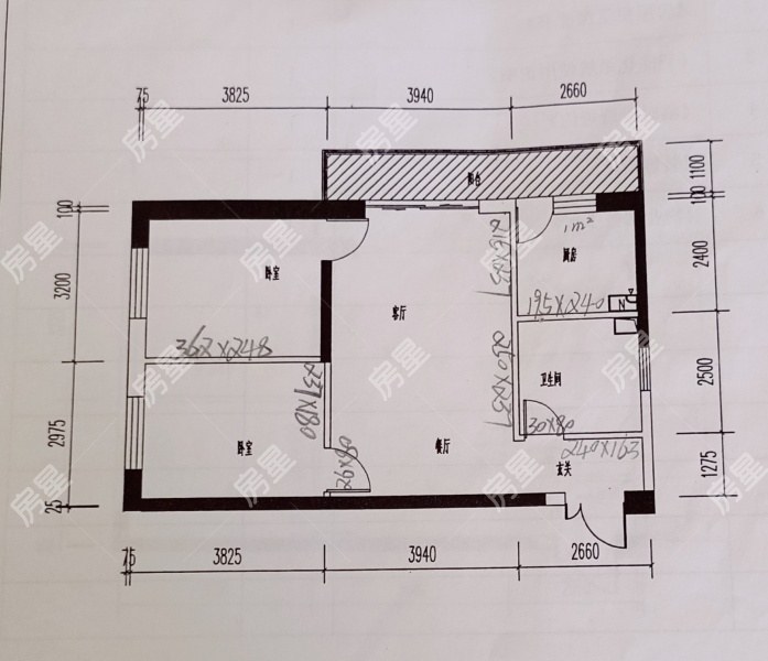 2室2廳1陽臺 廣福城雅福園戶型圖