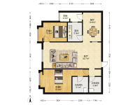 3室1廳1陽(yáng)臺(tái) 濱江俊園一期戶型圖