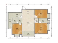 3室2廳1陽臺 萬宏國際一期戶型圖