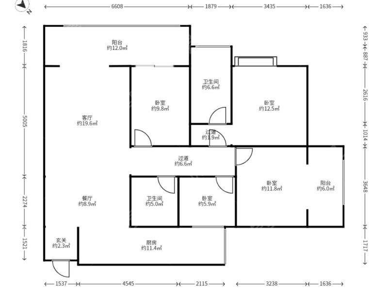 4室2廳 俊發(fā)盛唐城未央郡（二期）戶型圖
