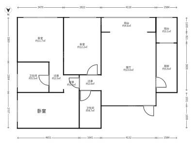 3室2廳2陽臺(tái) 金尚俊園一期