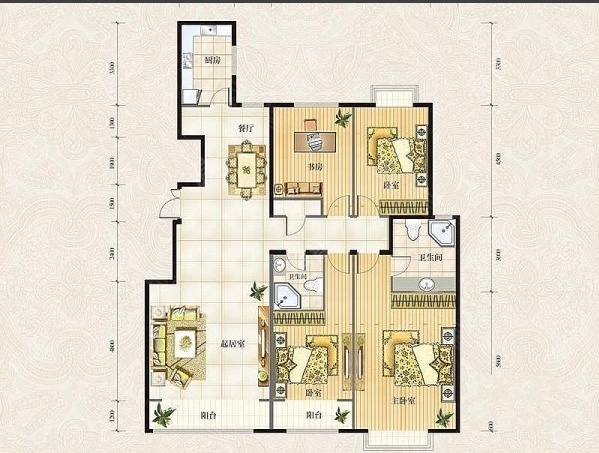 3室2廳 南屏苑戶型圖