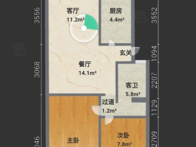 2室2廳1陽臺(tái) 西西里和園