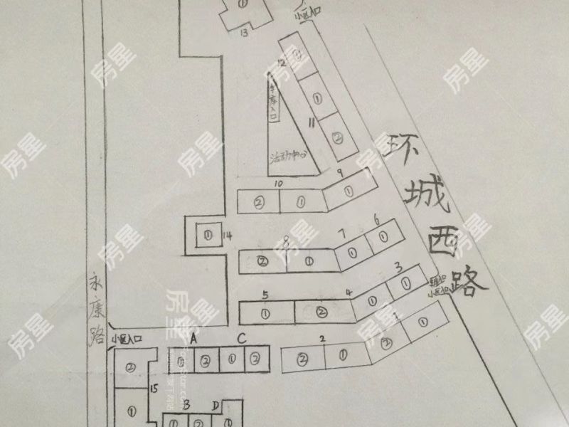 3室2廳2陽臺 天陽花園小區(qū)平面圖