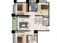 3室2廳2陽(yáng)臺(tái) 天驕北麓北區(qū)戶型圖