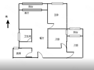 3室2廳2陽(yáng)臺(tái) 綠地云都會(huì)