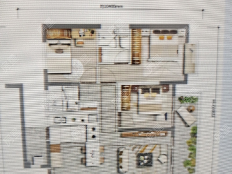 3室2廳1陽臺(tái) 昆明融創(chuàng)文旅城歸?；▓@北區(qū)戶型圖