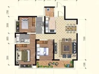 3室2廳1陽臺 新希望觀瀾匯戶型圖