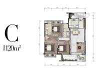 3室2廳2陽(yáng)臺(tái) 招商雍和府一期戶(hù)型圖