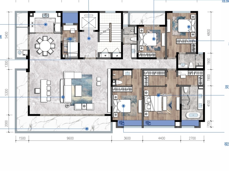 5室3廳3陽臺 華夏四季三期戶型圖