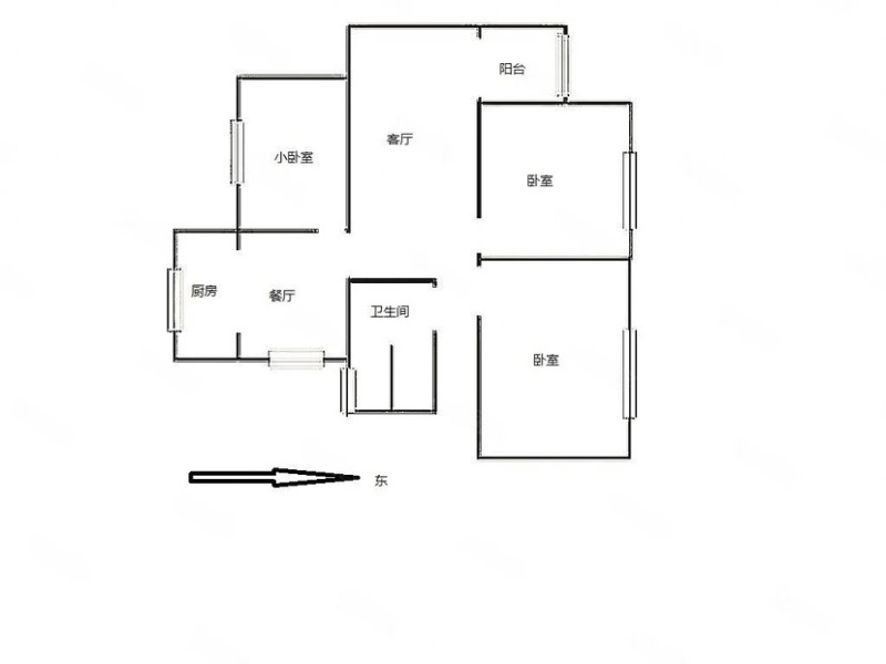 3室2廳1陽臺 金實小區(qū)耀實園戶型圖
