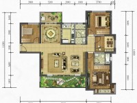 4室2廳2陽臺 北大資源頤和1898一期戶型圖