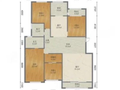 4室2廳2陽臺 珊瑚郡天泰戶型圖