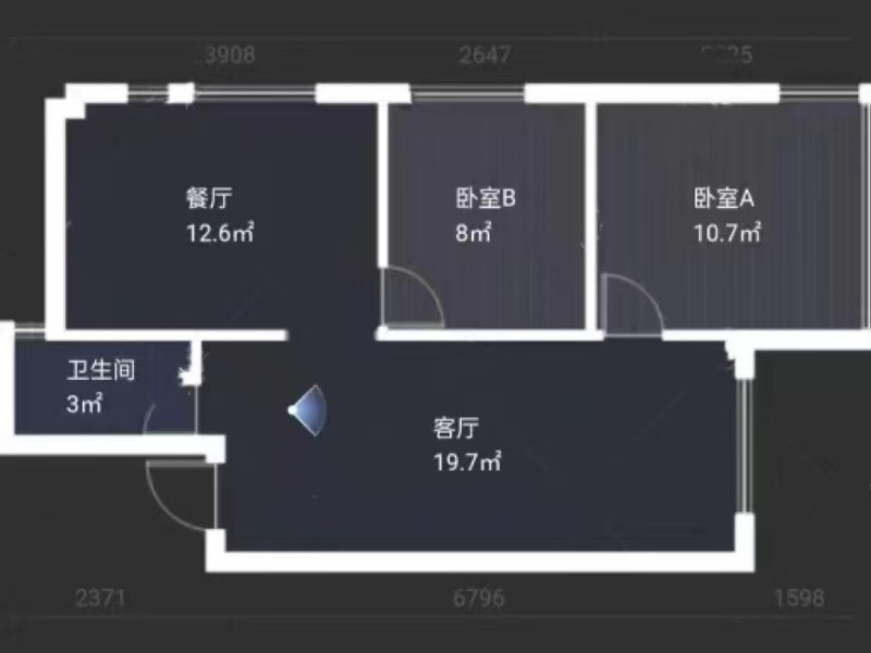 2室2廳1陽臺 候谷花園戶型圖