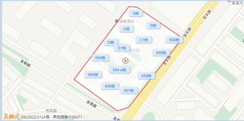 3室2廳1陽臺 金實小區(qū)耀實園小區(qū)平面圖