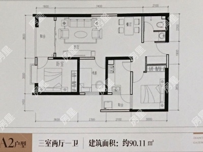 3室2廳2陽臺 恒泰滇池名門壹號院水語自然苑