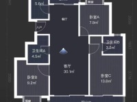 3室2廳 中建龍熙壹號(hào)A區(qū)戶型圖