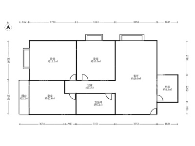 3室2廳1陽(yáng)臺(tái) 潤(rùn)城二區(qū)