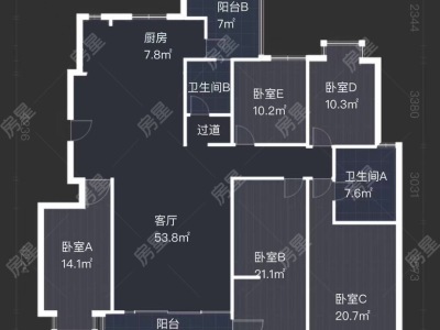 5室2廳2陽(yáng)臺(tái) 云南映象C區(qū)