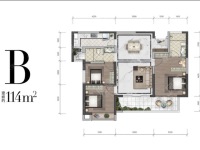 3室2廳2陽臺 招商雍和府一期戶型圖