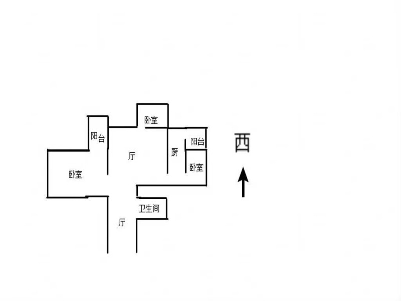 3室2厅1阳台 同德昆明广场A区户型图
