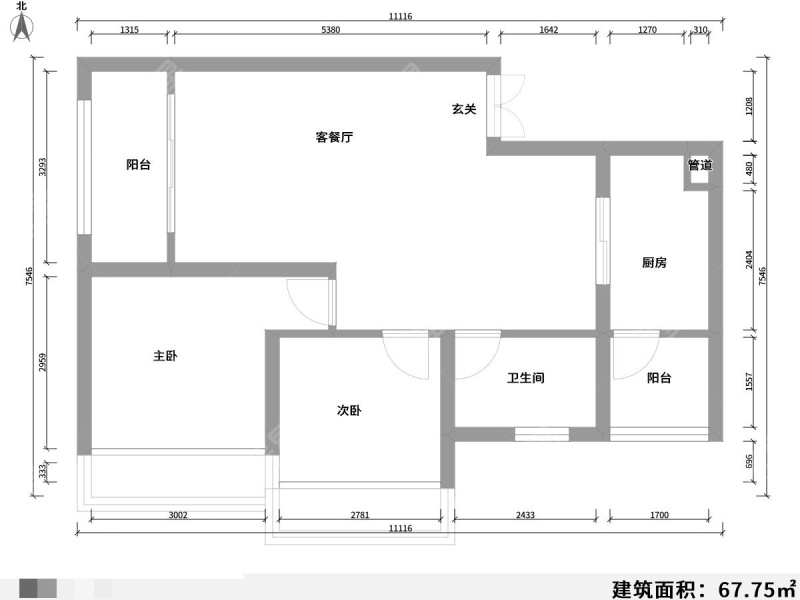 2室2廳 山水潤城戶型圖