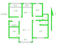 4室2廳1陽臺 晴朗云安戶型圖