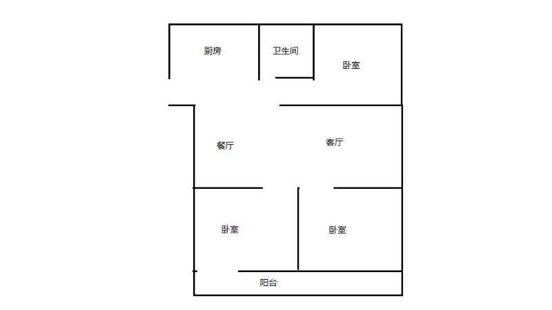 3室2厅1阳台 云南省技术监督局宿舍户型图