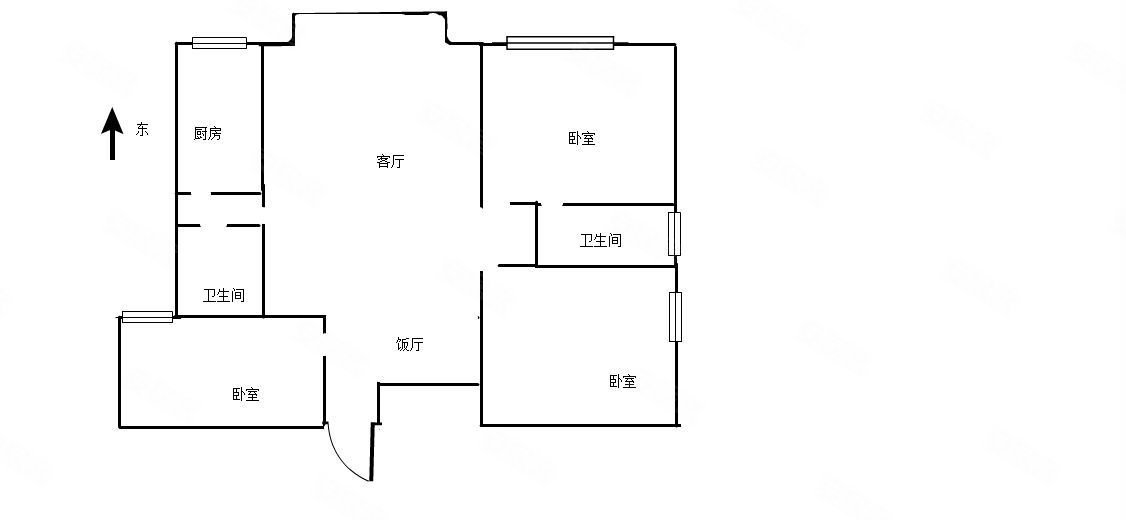 2室2厅 金坤尚城学府里户型图
