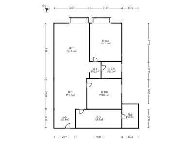 2室2廳1陽臺(tái) 魅力之城一期