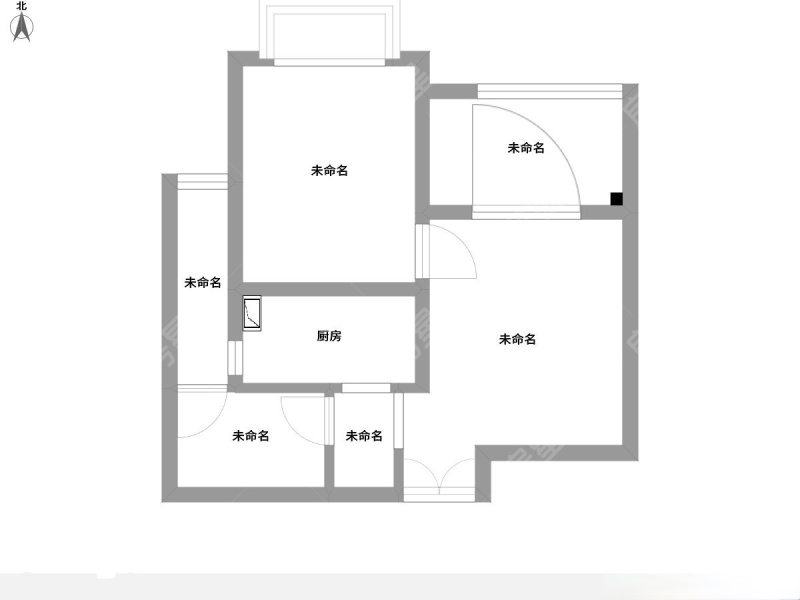 1室1厅 山海湾（滇池国际会展中心山海湾）户型图