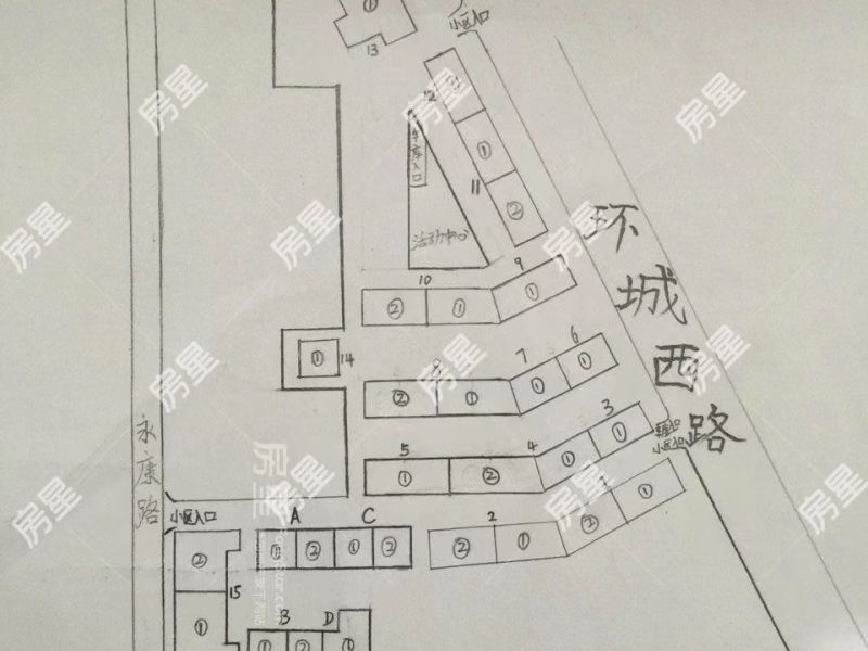 3室2廳2陽臺 天陽花園小區(qū)平面圖