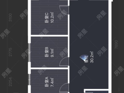 3室2廳1陽臺(tái) 新迎新城