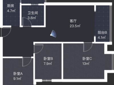 3室2廳2陽(yáng)臺(tái) 恒大名都