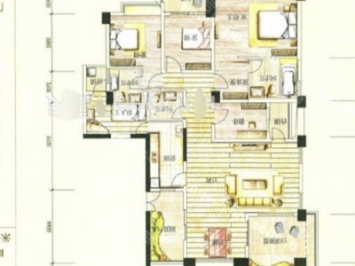 5室2廳3陽(yáng)臺(tái) 盛高大城二期戶型圖