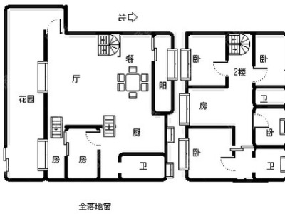 5室3廳4陽臺 天陽花園戶型圖