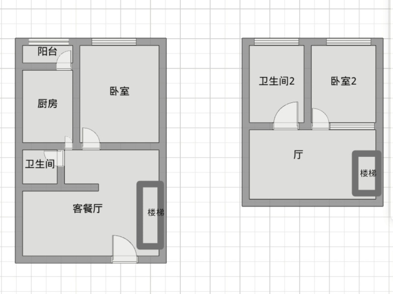 2室1厅 甲壳城市户型图