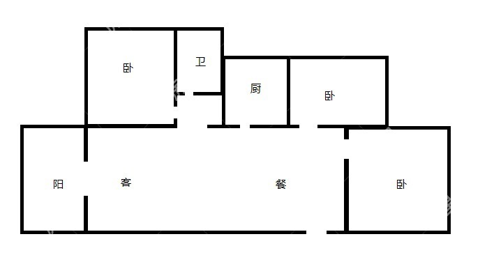 3室2厅 华夏四季A1地块（回迁房）户型图